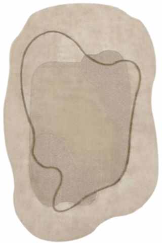 Lugano Art 19041 Bej (Oval) Üç Boyutlu Özel Tasarım Halı